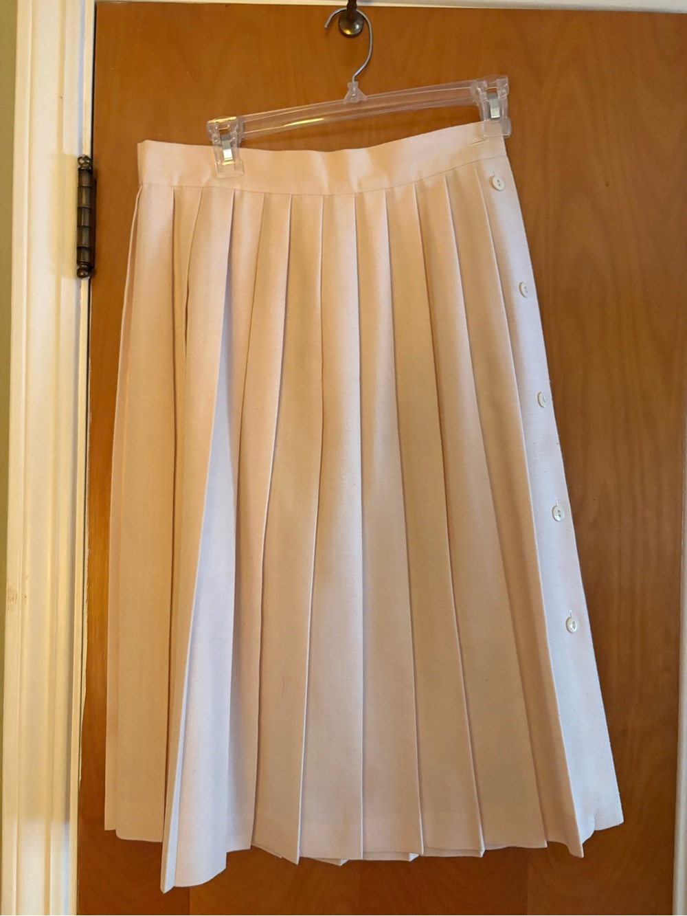 Counterparts Cream Pleated Circle Skirt with Side Buttons